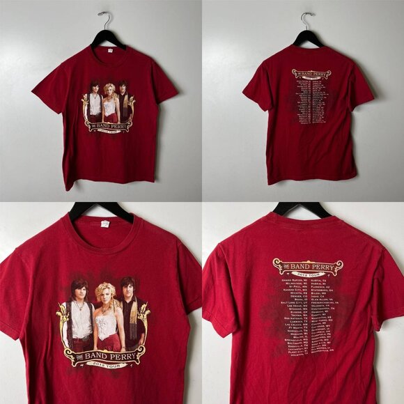 The Band Perry 2012 Graphic Tee Small Red Ringspun Cotton Unisex Fit - Picture 11 of 16